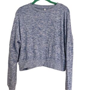Blue marled knit long sleeve lightweight sweater.  Size XS